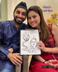 Calven Caricature Indian Couple
