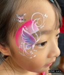 Lucy Pink Purple Butterfly Face Painting
